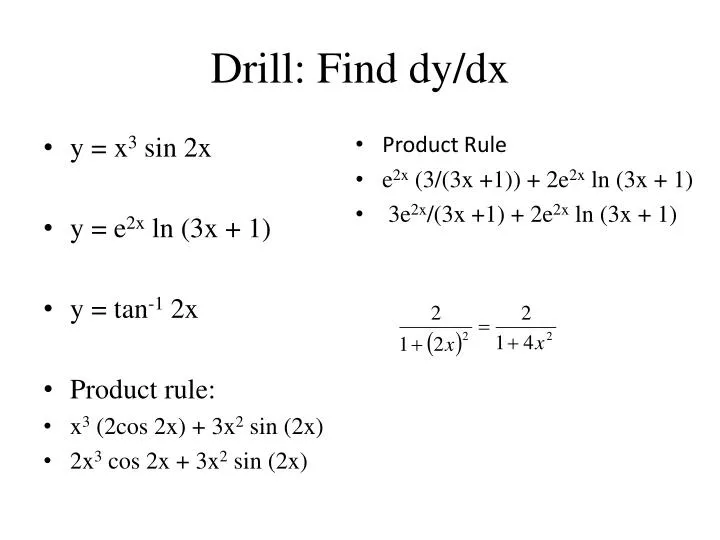drill find dy dx