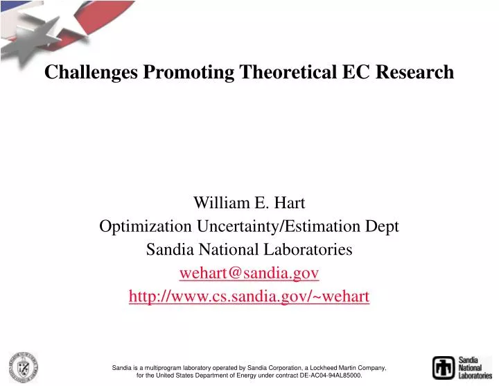 challenges promoting theoretical ec research