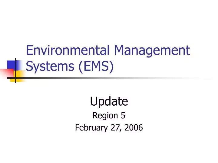 environmental management systems ems