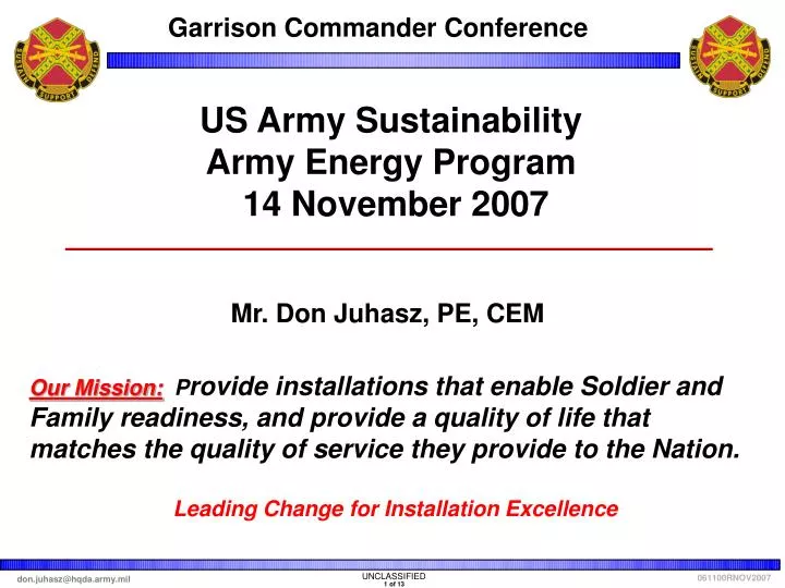 us army sustainability army energy program 14 november 2007
