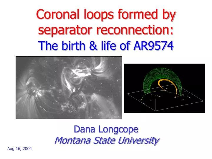 coronal loops formed by separator reconnection the birth life of ar9574