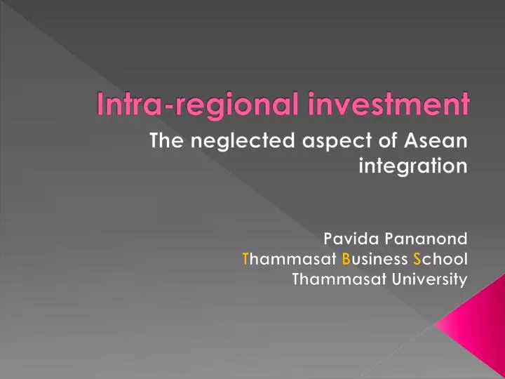 intra regional investment