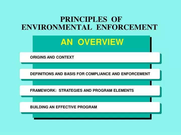 principles of environmental enforcement an overview