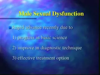 Male Sexual Dysfunction