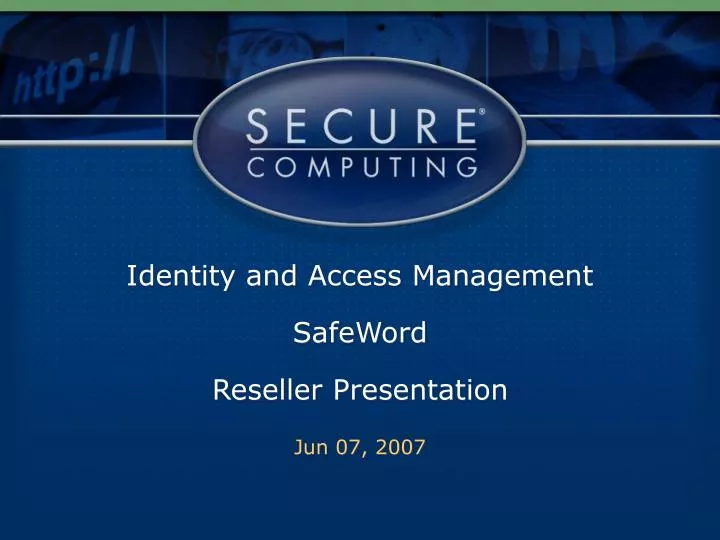 identity and access management safeword reseller presentation