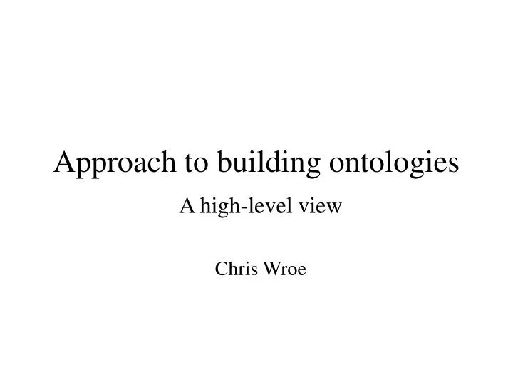 approach to building ontologies