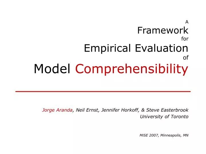 a framework for empirical evaluation of model comprehensibility