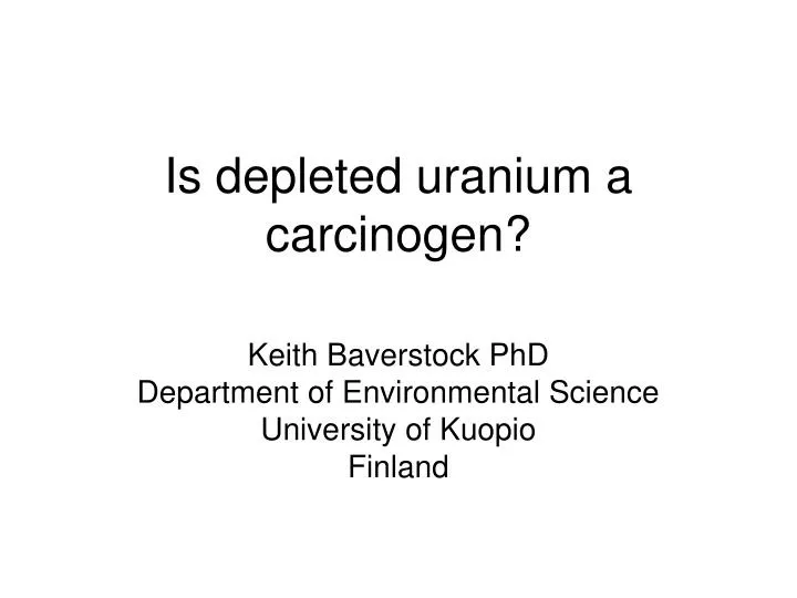 is depleted uranium a carcinogen