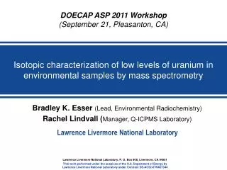 Isotopic characterization of low levels of uranium in environmental samples by mass spectrometry