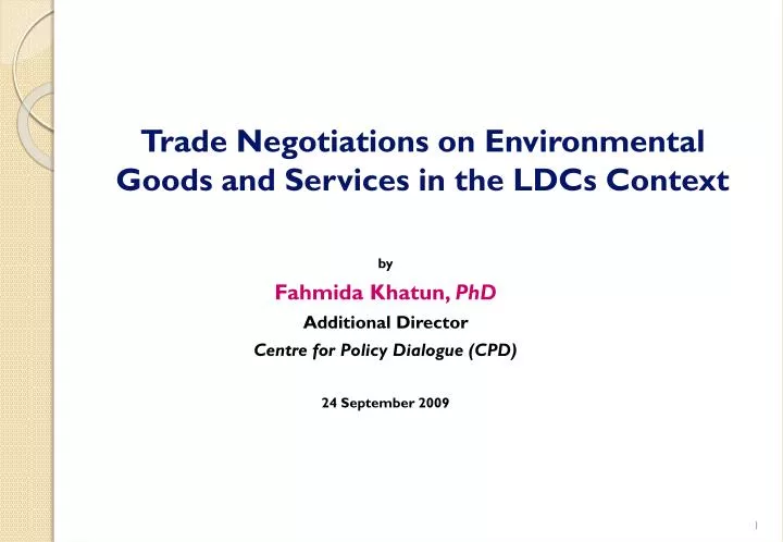 trade negotiations on environmental goods and services in the ldcs context