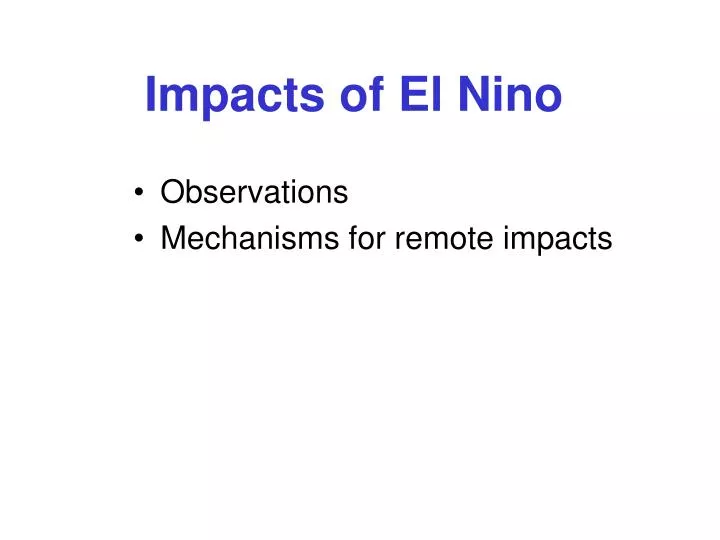 impacts of el nino