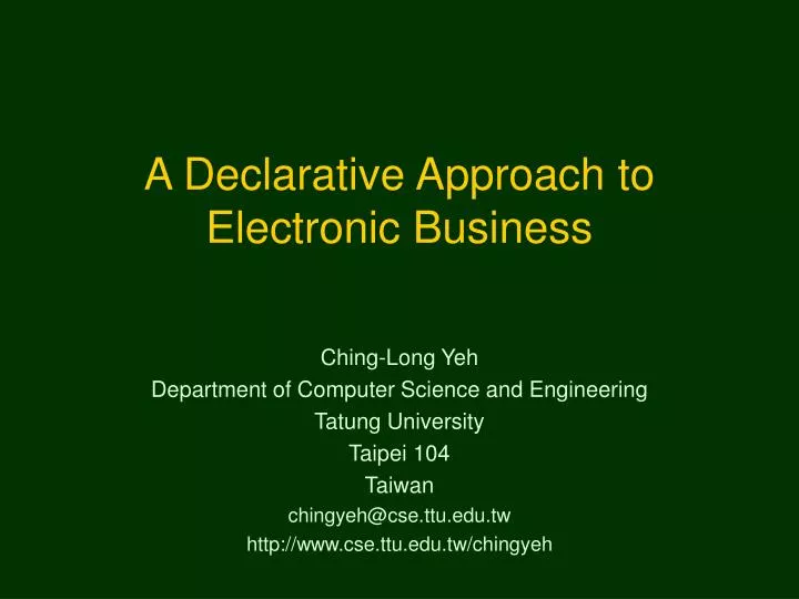 a declarative approach to electronic business