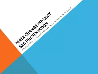 NIATx Change Project 5x5 presentation