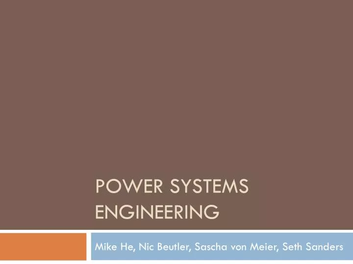 power systems engineering