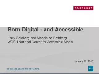 Born Digital - and Accessible