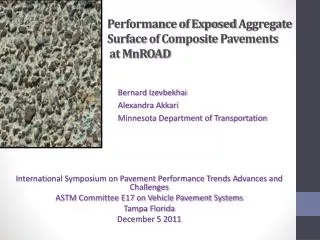 Performance of Exposed Aggregate Surface of Composite Pavements at MnROAD