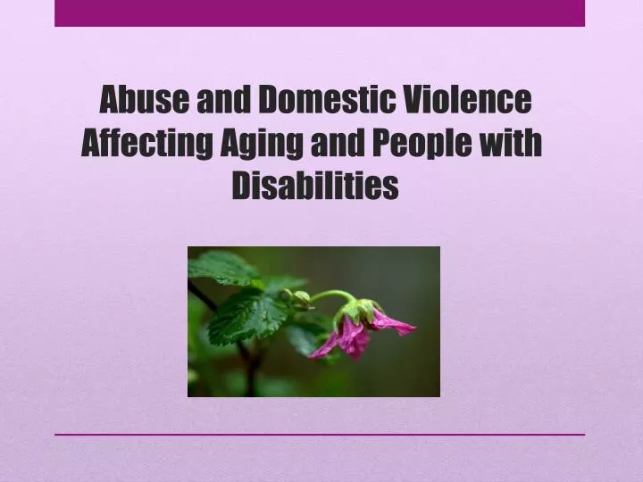 abuse and domestic violence