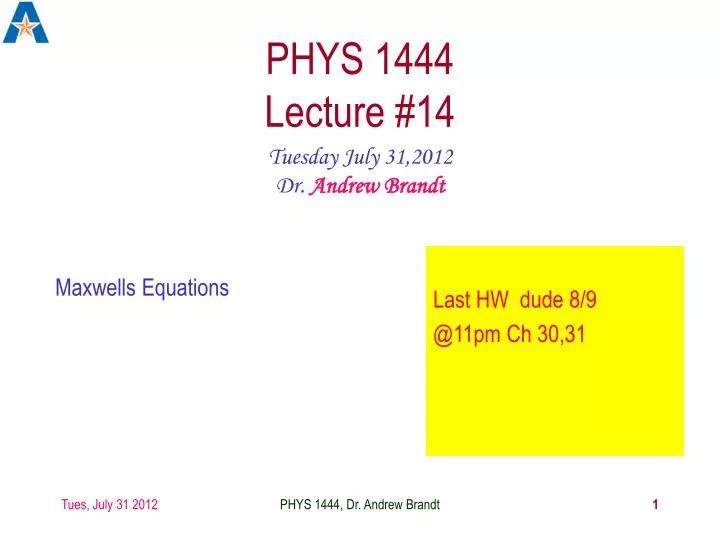 phys 1444 lecture 14