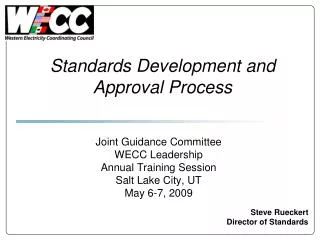 Standards Development and Approval Process