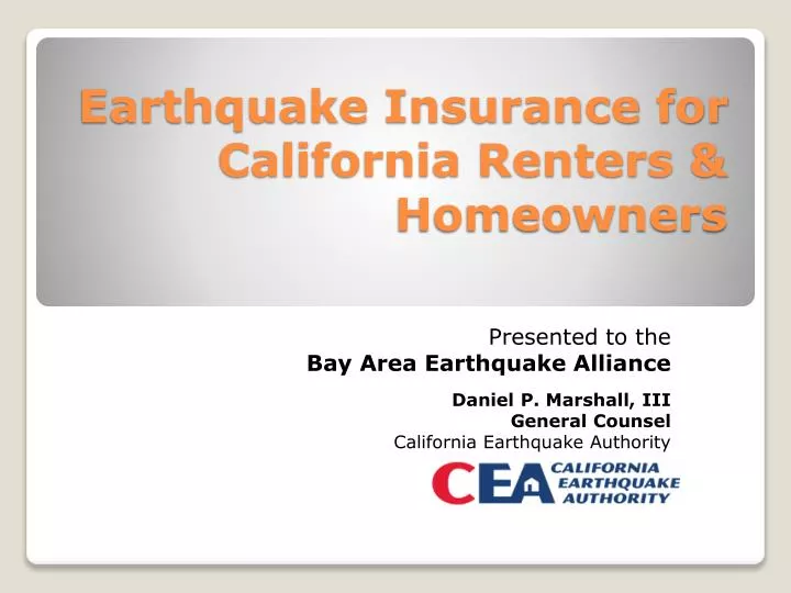 earthquake insurance for california renters homeowners