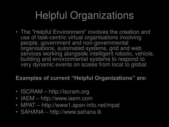 helpful organizations