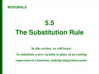 5.5 The Substitution Rule