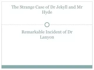 The Strange Case of Dr Jekyll and Mr Hyde