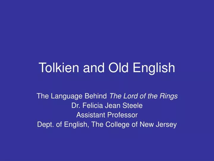 tolkien and old english