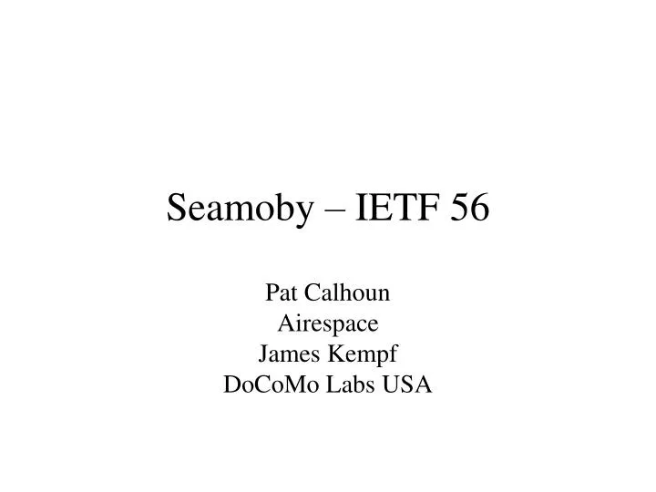 seamoby ietf 56