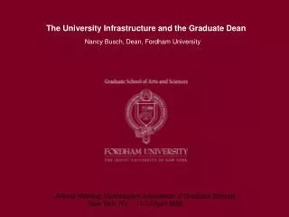 The University Infrastructure and the Graduate Dean