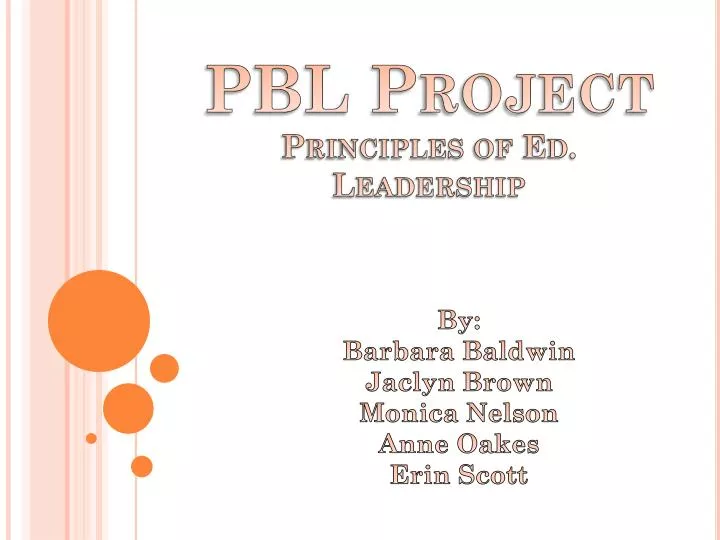 pbl project principles of ed leadership