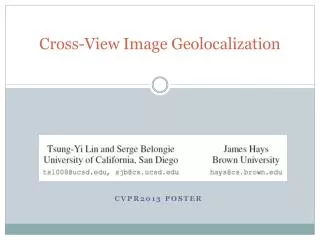 Cross-View Image Geolocalization