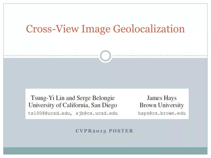 cross view image geolocalization