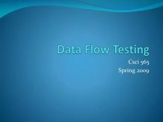 Data Flow Testing