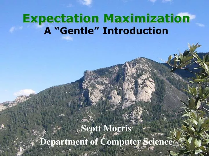 expectation maximization a gentle introduction