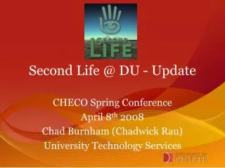 Second Life @ DU - Update