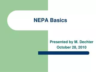 NEPA Basics