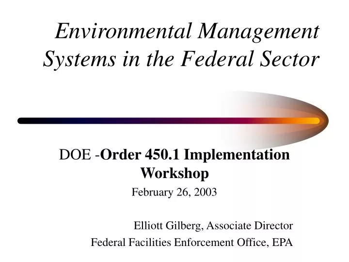 environmental management systems in the federal sector