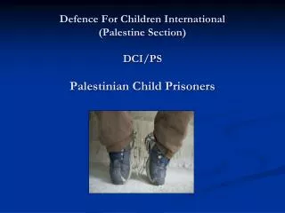 Defence For Children International (Palestine Section) DCI/PS Palestinian Child Prisoners