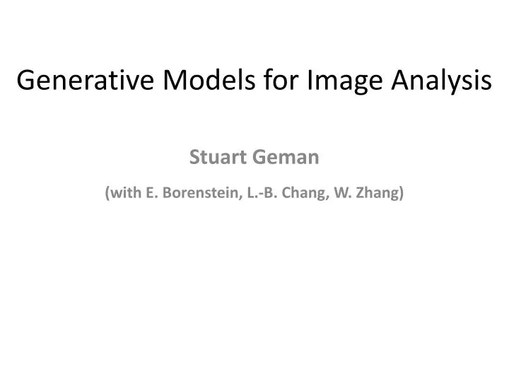 generative models for image analysis