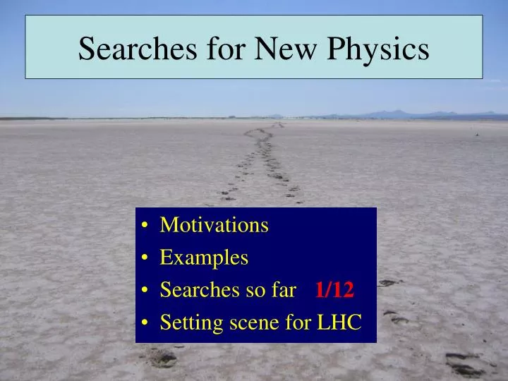 searches for new physics