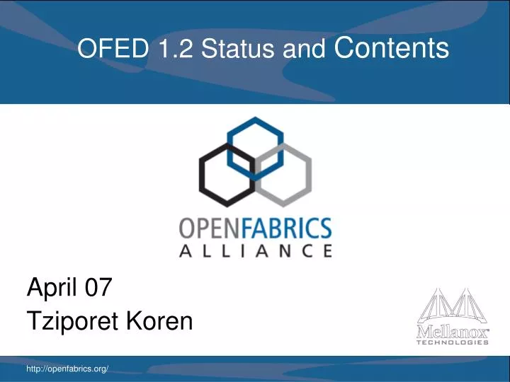 ofed 1 2 status and contents