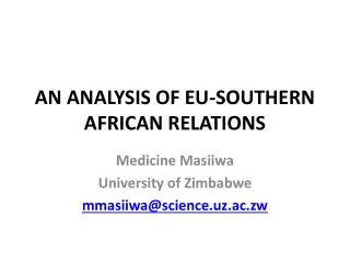 An Analysis of EU-Southern African Relations