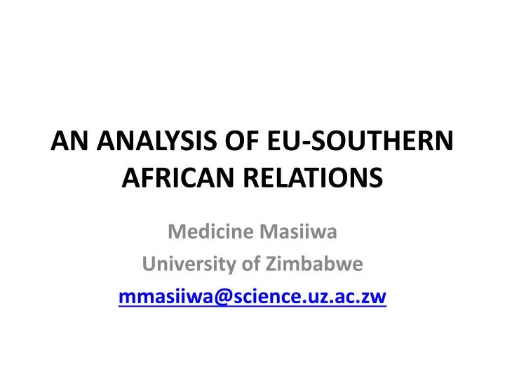 an analysis of eu southern african relations