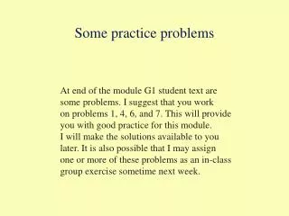 Some practice problems