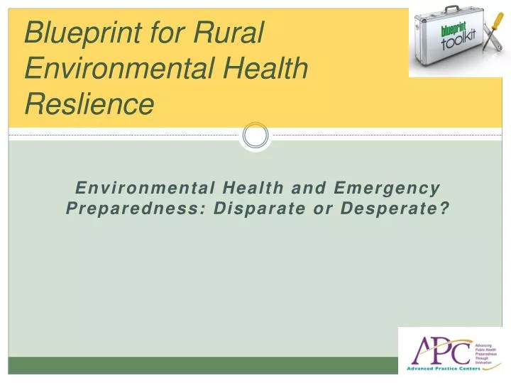 blueprint for rural environmental health reslience