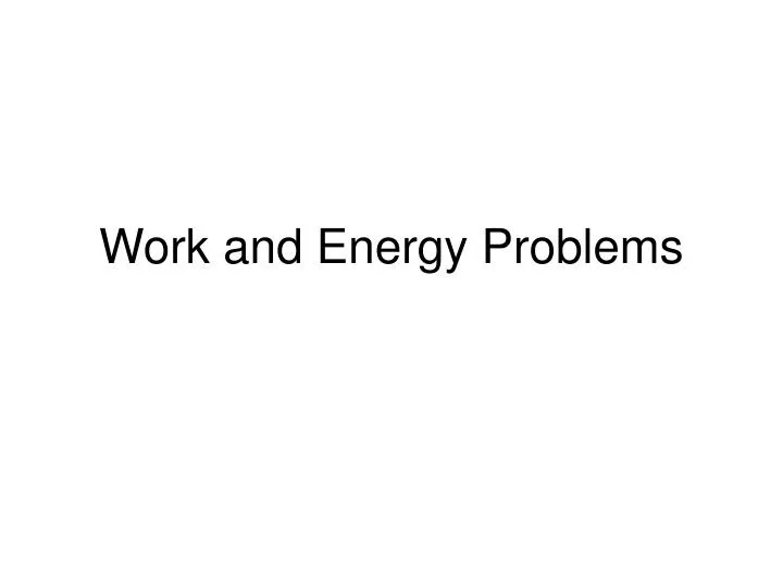 work and energy problems