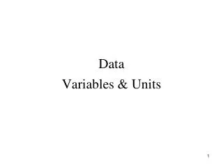 Data Variables &amp; Units