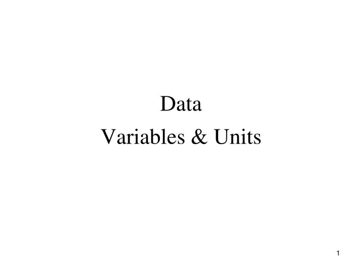 data variables units