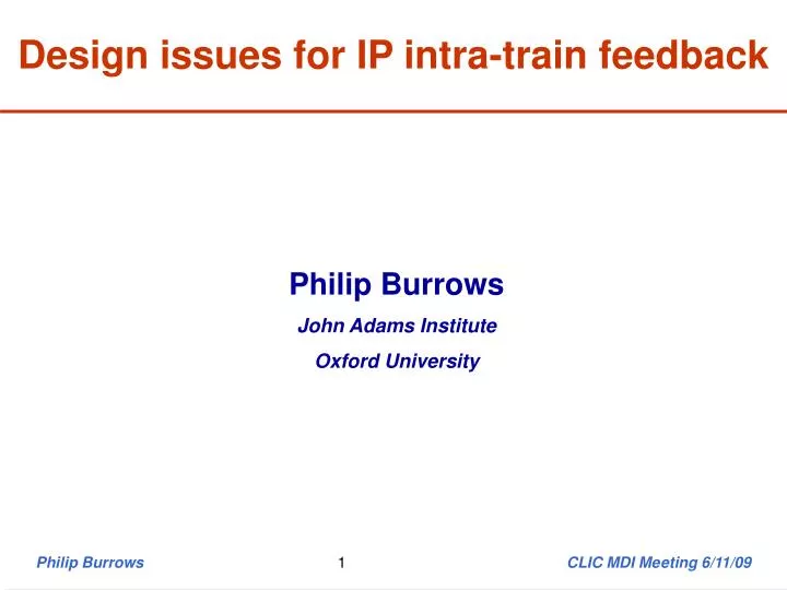 design issues for ip intra train feedback